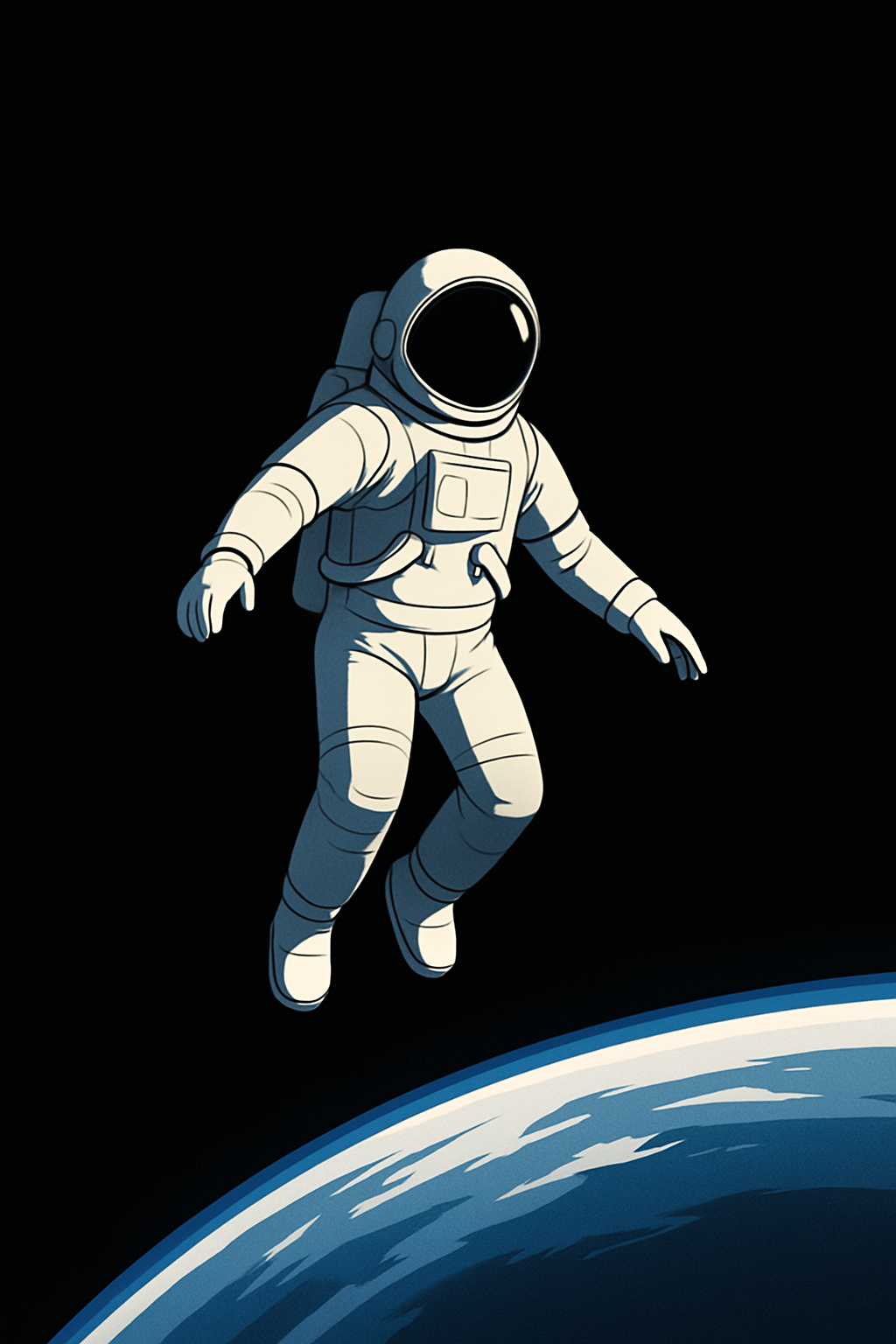 Astronaut floating above Earth